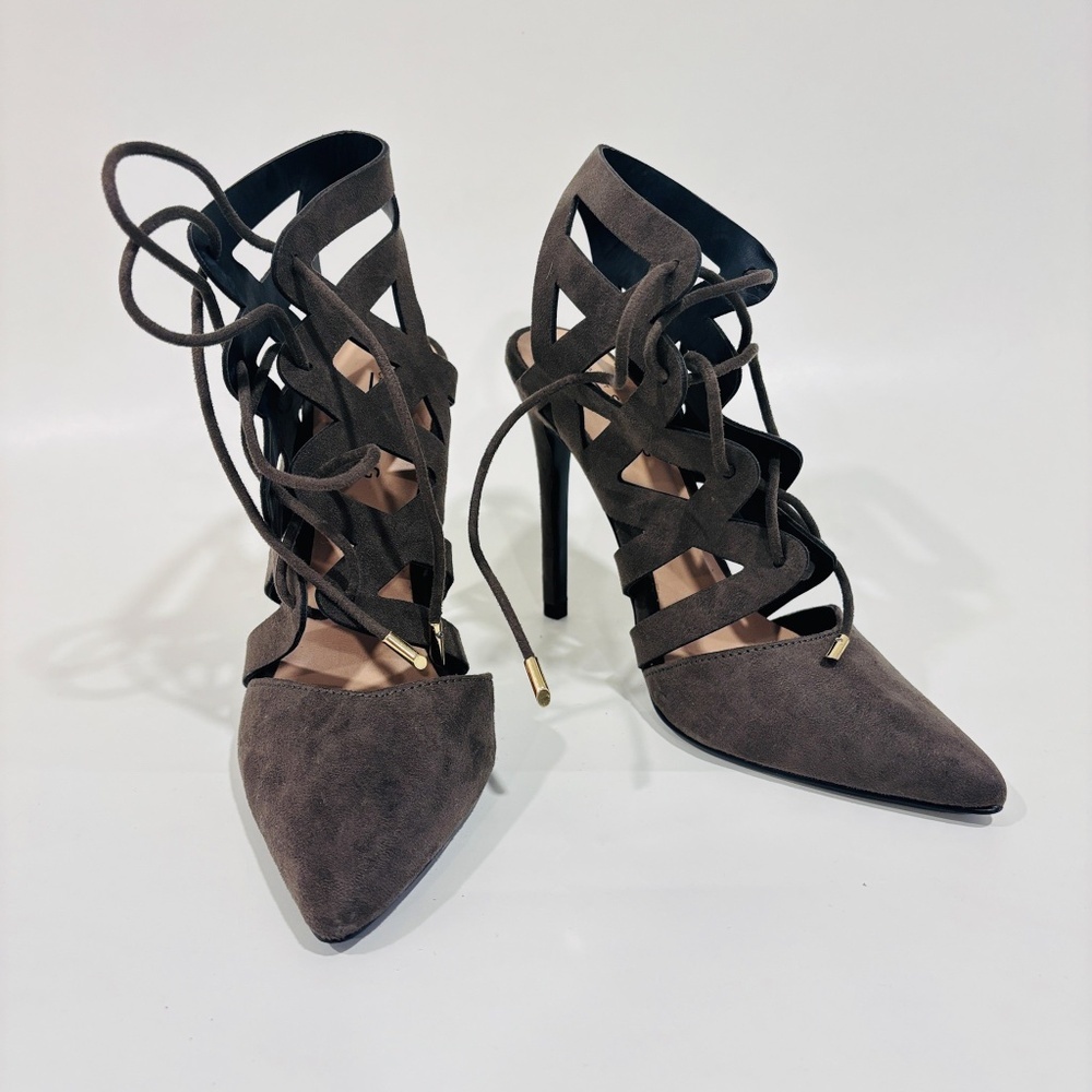 CALL IT SPRING Grey lace-up high‎ heels shoes